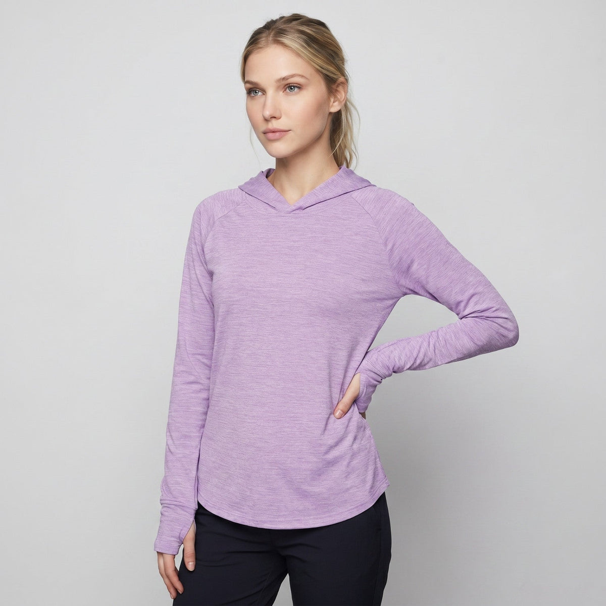 Damen Sonnenhoodie mittelschwer – UPF 50+ UV-Schutzoberteil mit Kapuze