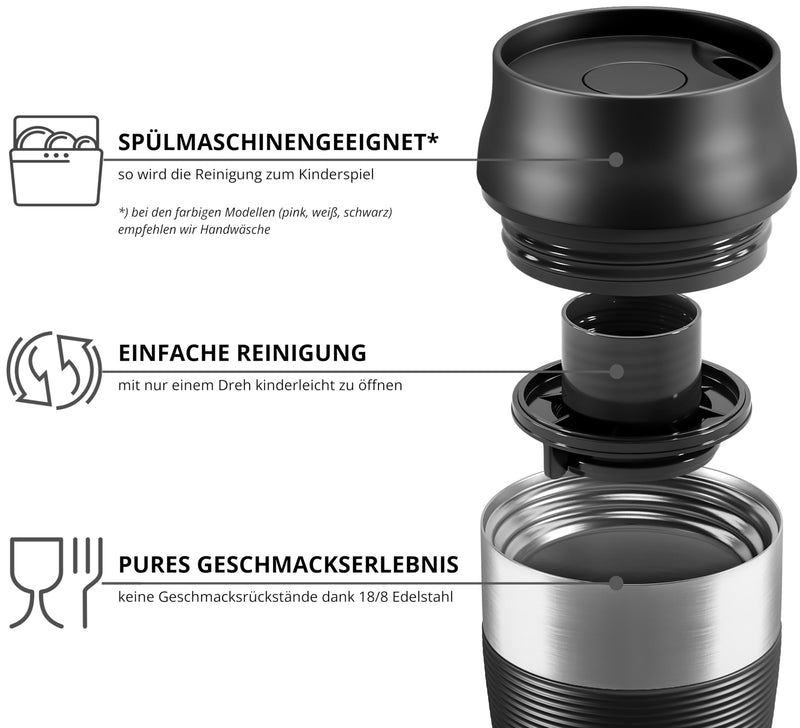 Thermobecher Kaffeebecher To-Go Edelstahl - 360ml Thermo Trinkbecher Auslaufsicher Spülmaschinenfest BPA-frei | 4h Heiß - 8h Kalt Vakuum-Isolierbecher | Tee Coffee Travel Mug Cup Cafe Thermosbecher