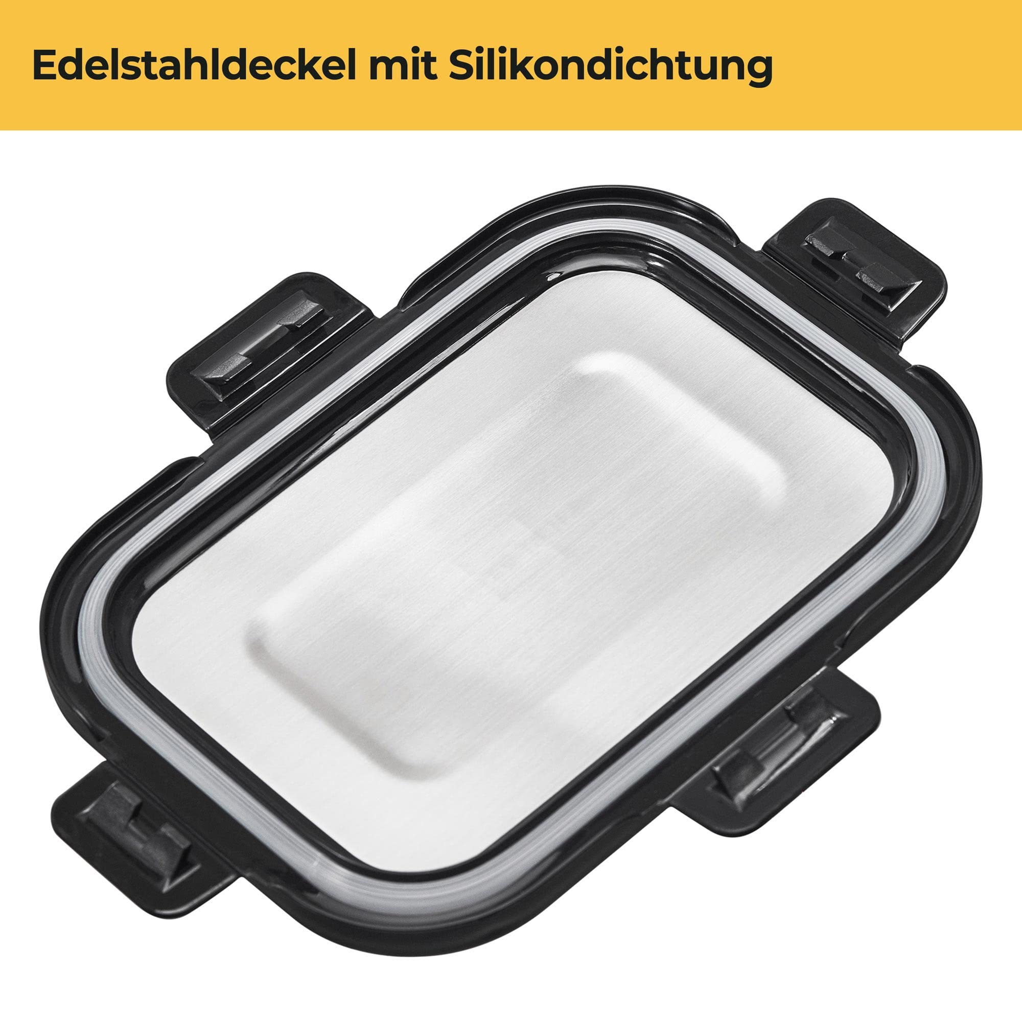 SILBERTHAL Frischhaltedosen Set Glas mit Edelstahl Deckel - Luftdicht - 3er Set - Größen 1L, 600ml und 400ml