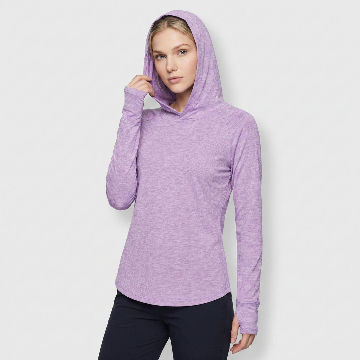 Damen Sonnenhoodie mittelschwer – UPF 50+ UV-Schutzoberteil mit Kapuze