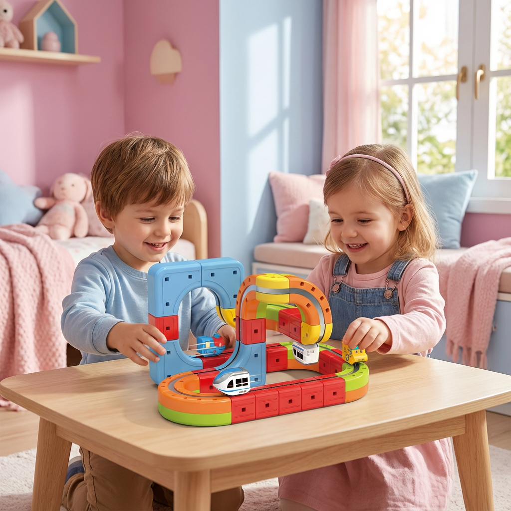 Rebolet | Magnetische Würfel Bahn Bau Spielzeug