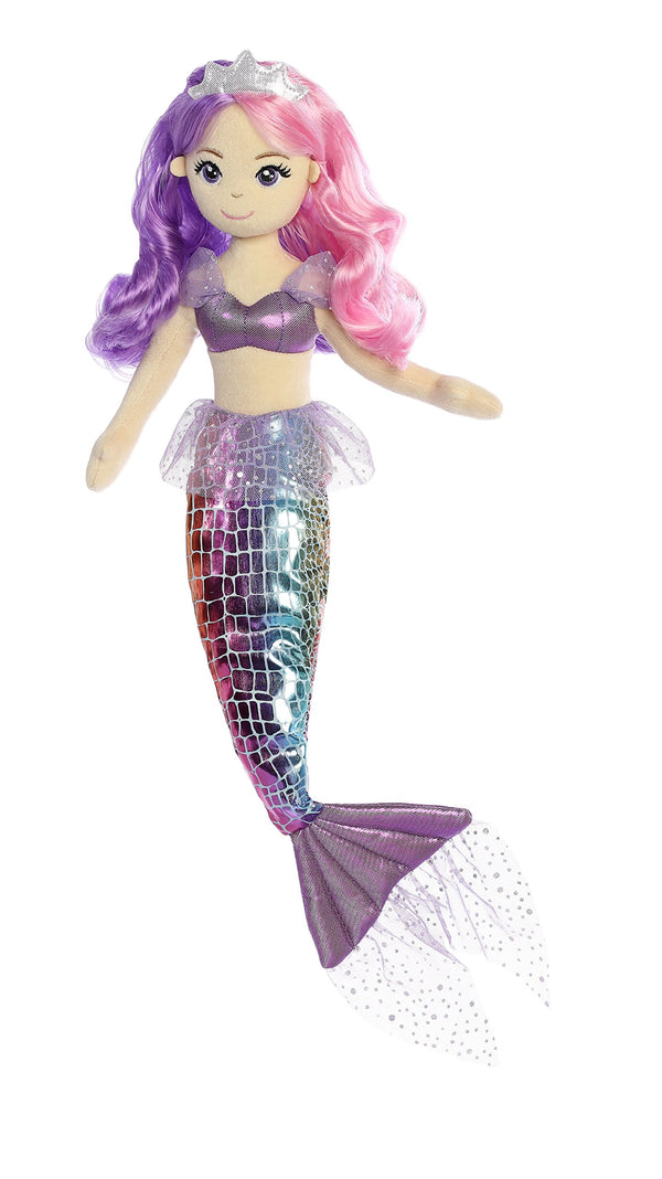 Aurora World 33234 Aurora Sea Sparkles Pastellmeer Plüsch, 46 cm, iris, Pink/Violett