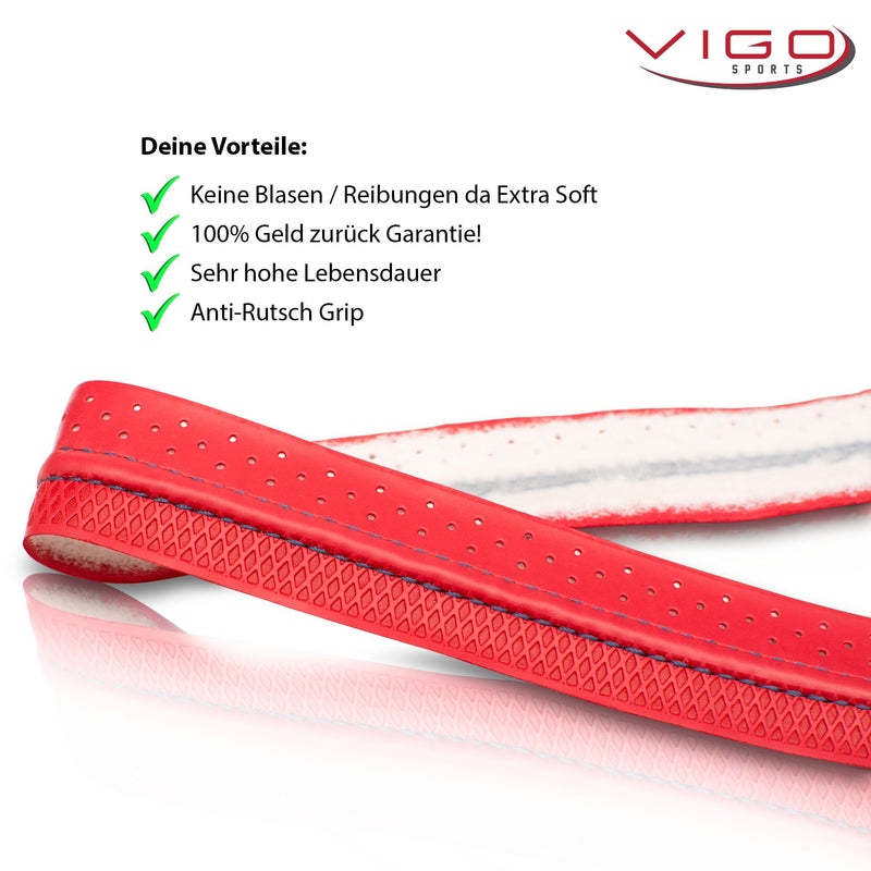 VIGO SPORTS selbstklebendes Griffband mit luftdurchlässiger Perforierung für idealen Grip bei schwitzenden Händen I Griffband Tennisschläger für einfache Montage I für Tennis, Badminton und Squash