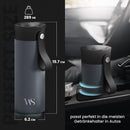 Thermobecher Kaffee To Go Kaffeebecher Edelstahl 360ml + Trageriemen & Tee-Infuser - Trinkbecher Cafe Tee Auslaufsicher BPA-frei | 6h Heiß 10h Kalt Vakuum-Isolierbecher Coffee Travel Mug Thermosbecher