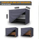 Kronenburg Schutzhülle Hollywoodschaukel Winterfest 3-4 Sitzer aus 420D Oxford Gewebe 150x210x150 cm in Grau – Abdeckhaube mit 2 Reißverschlüssen - Abdeckplane Gartenschaukel wetterfest