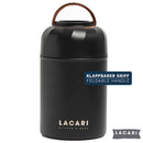 LACARI Thermobehälter für Essen in Blau | 700ml Thermosflasche aus Edelstahl | Warmhaltebehälter Essen | Lunchbox & Müsli to go Becher | Essensbox BPA frei | Inklusive Löffel & Transporttasche