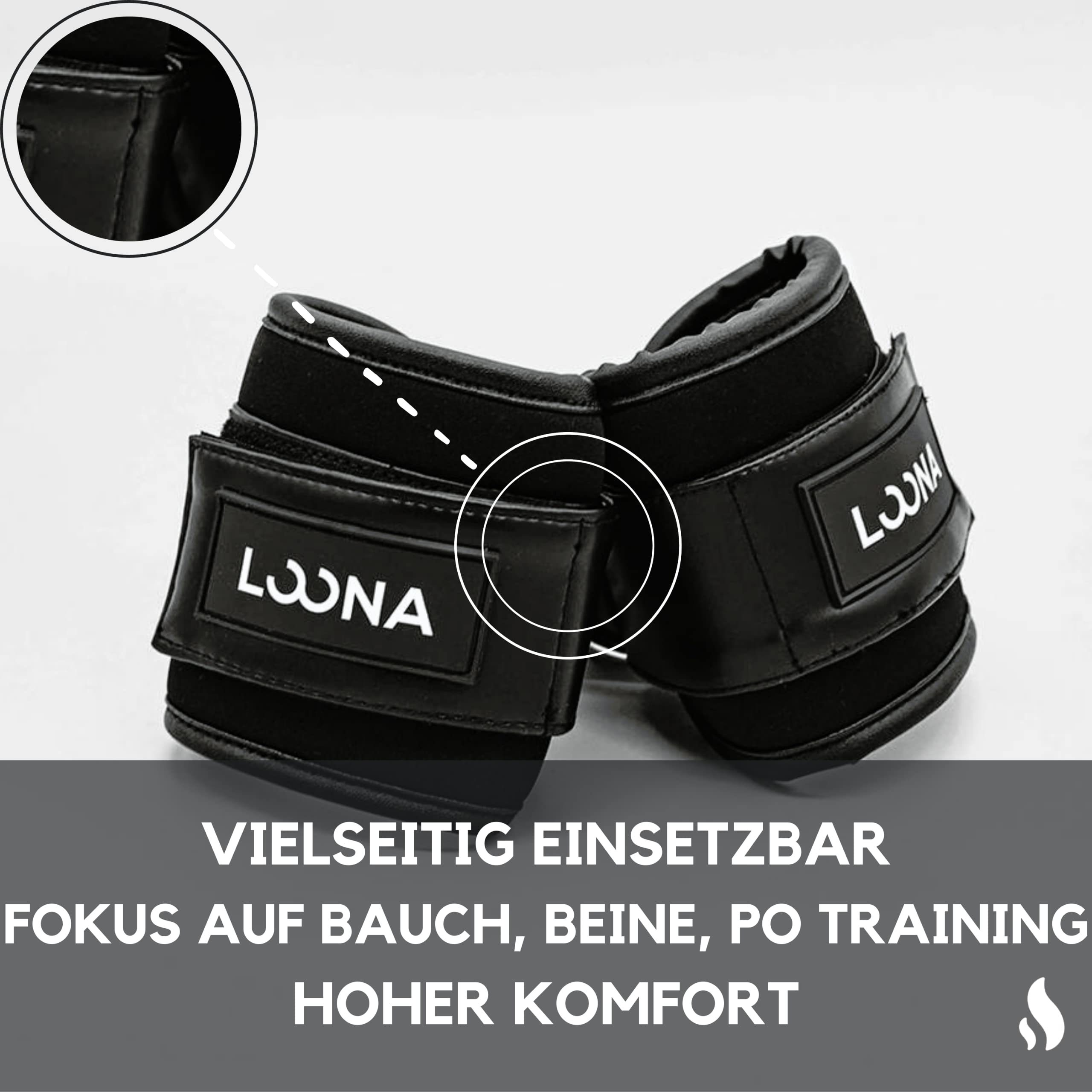 Loona Gym – Ankle Straps - Trainings-Fußschlaufen - Fitness-Knöchelriemen - Workout Knöchelgurte - Fitness Fußschlaufen  - Die optimale Ergänzung für Widerstandsbänder Gym geeignet für Anfänger und Profis