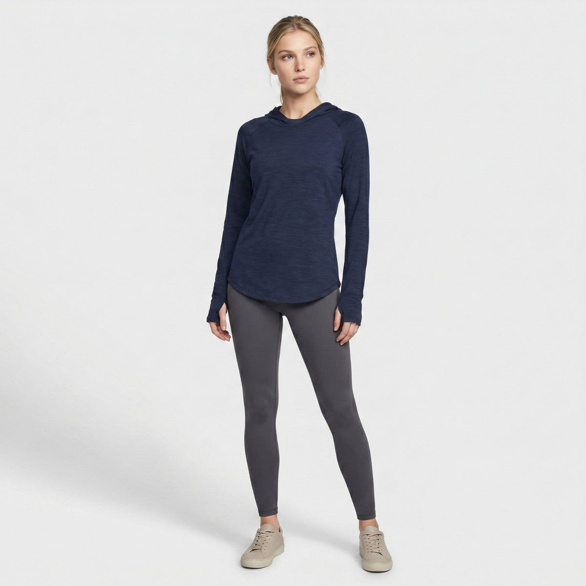 Damen Sonnenhoodie mittelschwer – UPF 50+ UV-Schutzoberteil mit Kapuze