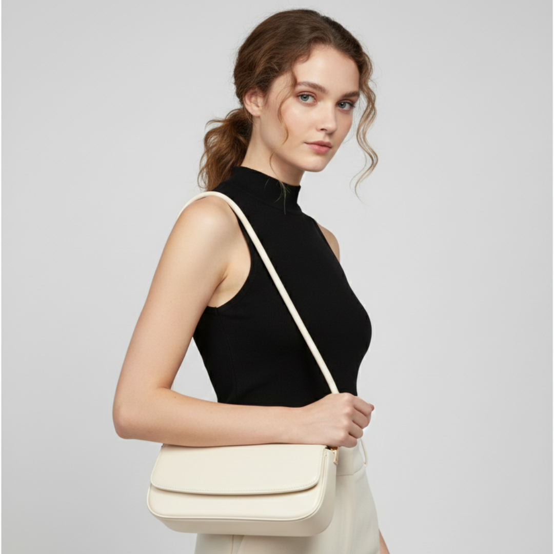 Premium Schultertasche aus echtem Leder
