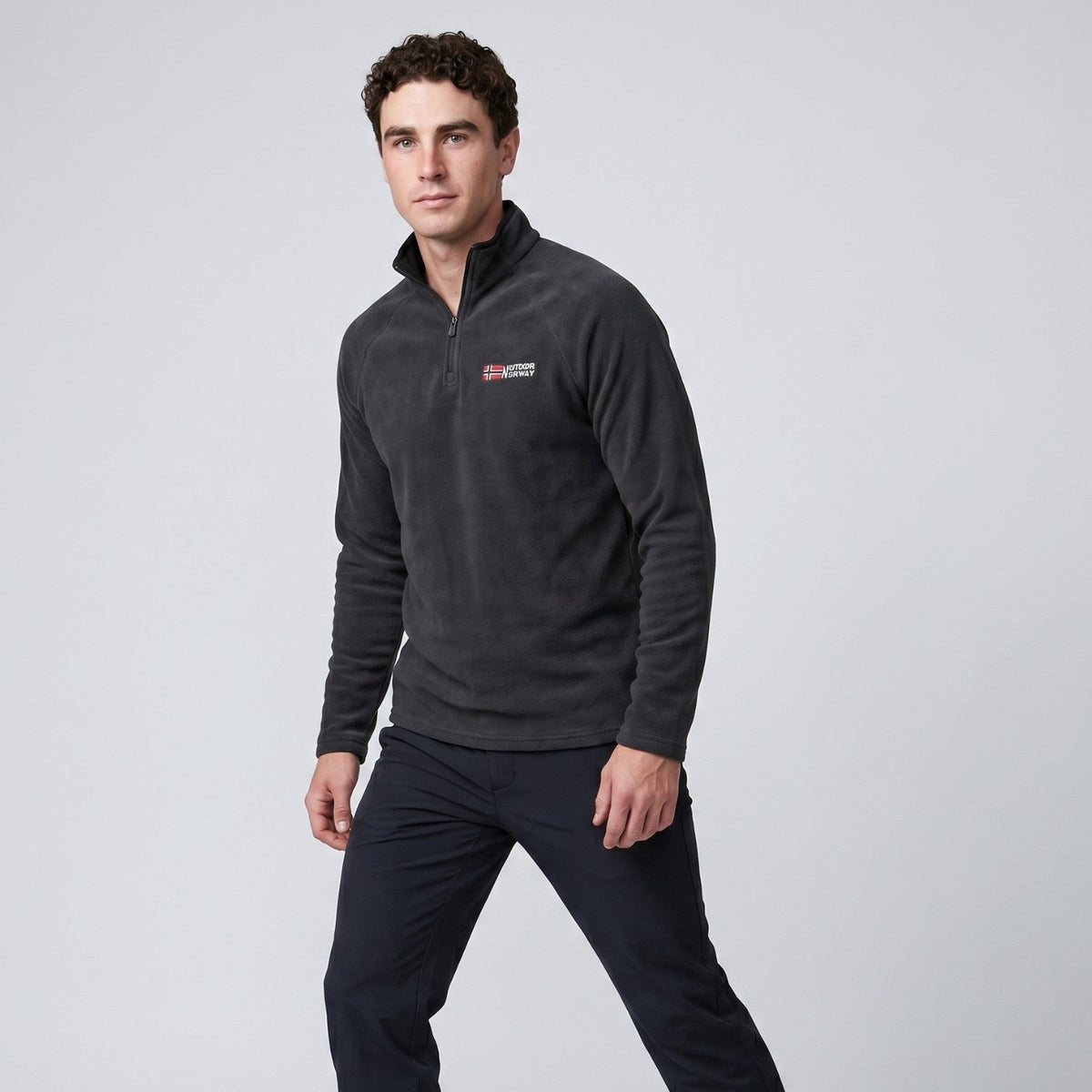 Herren Quarter-Zip Thermo-Fleece – atmungsaktiver Midlayer