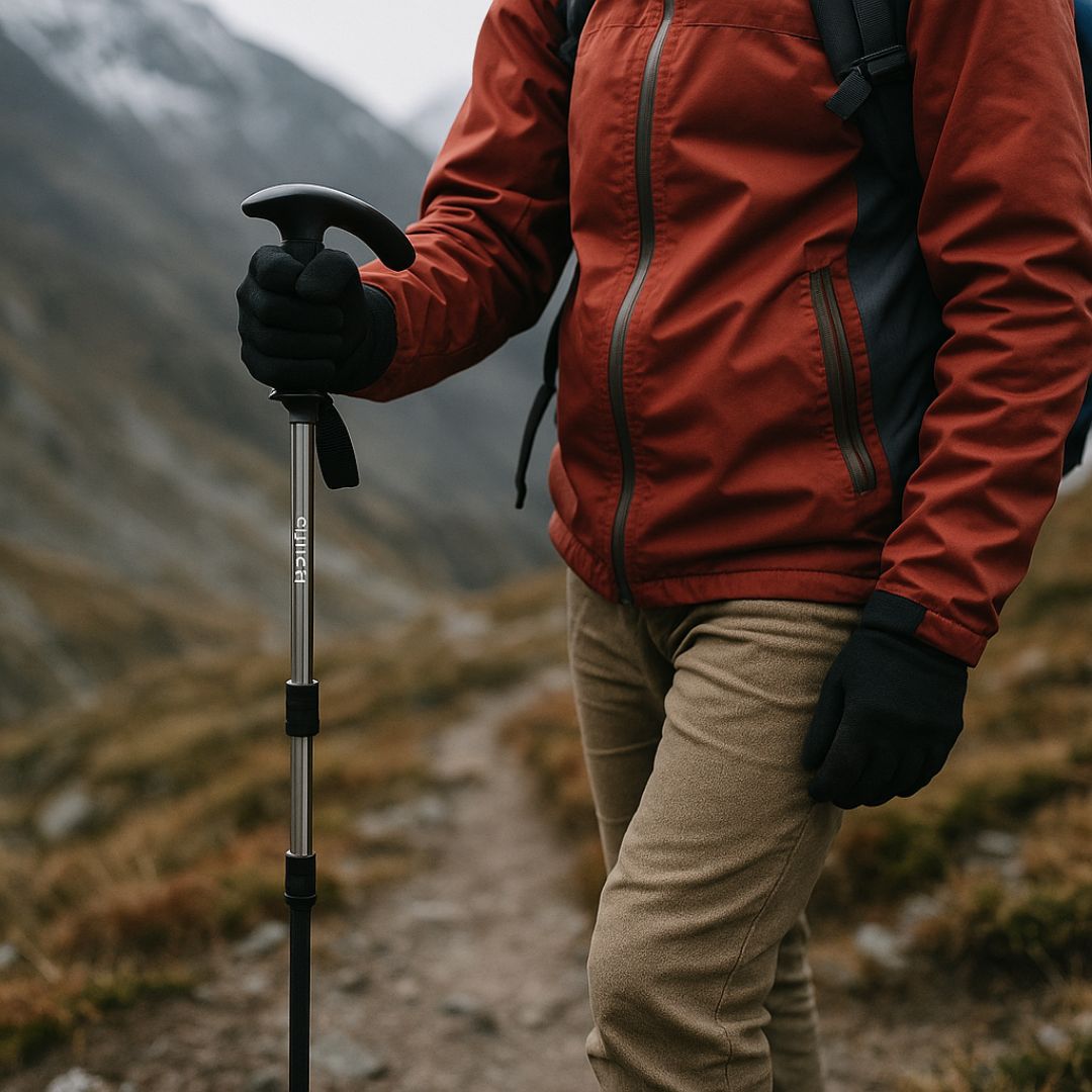 Wanderstock faltbar Aluminium 110 cm – BergFlex 4-teilig