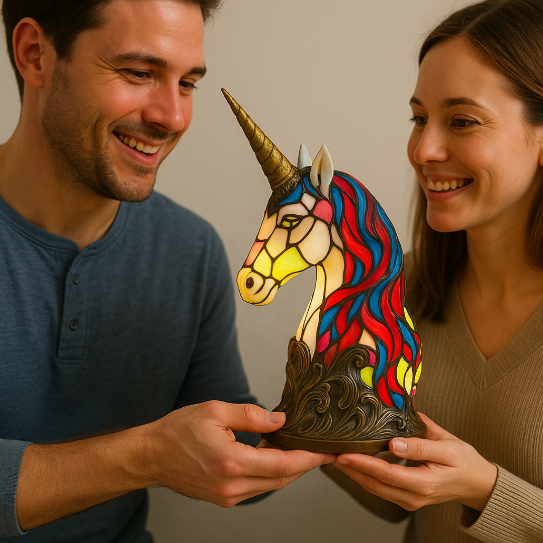 Rebolet | LeuchtEinhorn - handgefertigte Lampe, die Herzen erstrahlen lässt