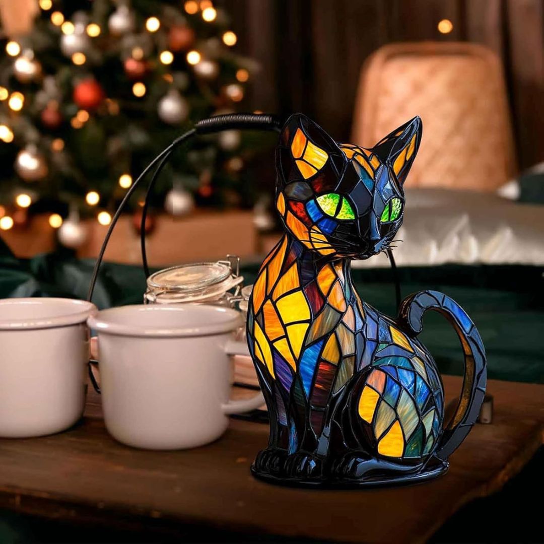 Rebolet | Leuchtkatze – handgefertigte Lampe, die Herzen erstrahlen lässt