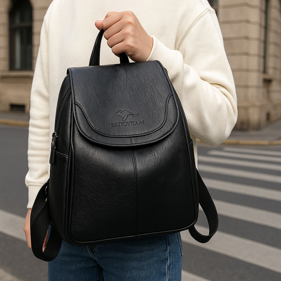 Veganem Leder Taschen Rucksack mit Anti-Diebstahl-Design für Damen – EleganceSafe Backpack