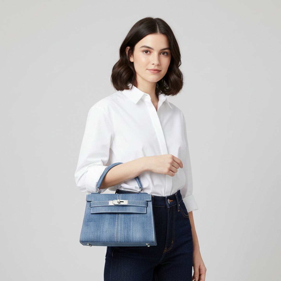 Große quadratische Handtasche mit Tragegriff