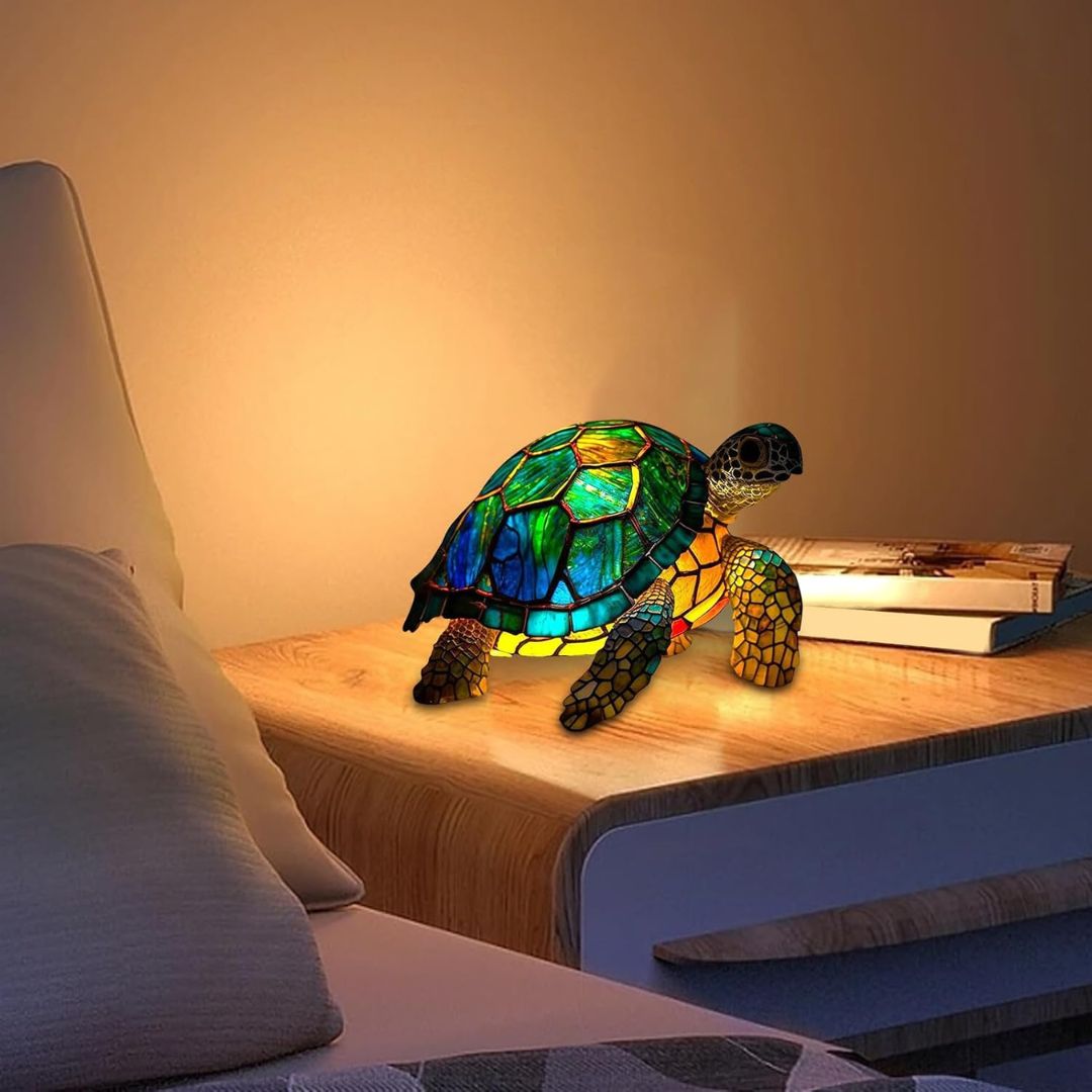 LeuchtSchildkröte - handgefertigte Lampe, die Herzen erstrahlen lässt