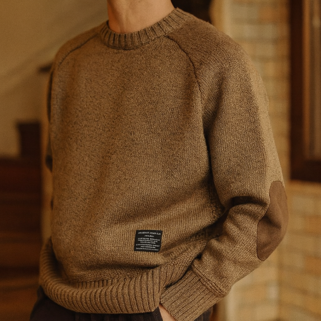Pullover mit Ellenbogen-Patches & klassischem Schnitt – AlpineHaven Knit