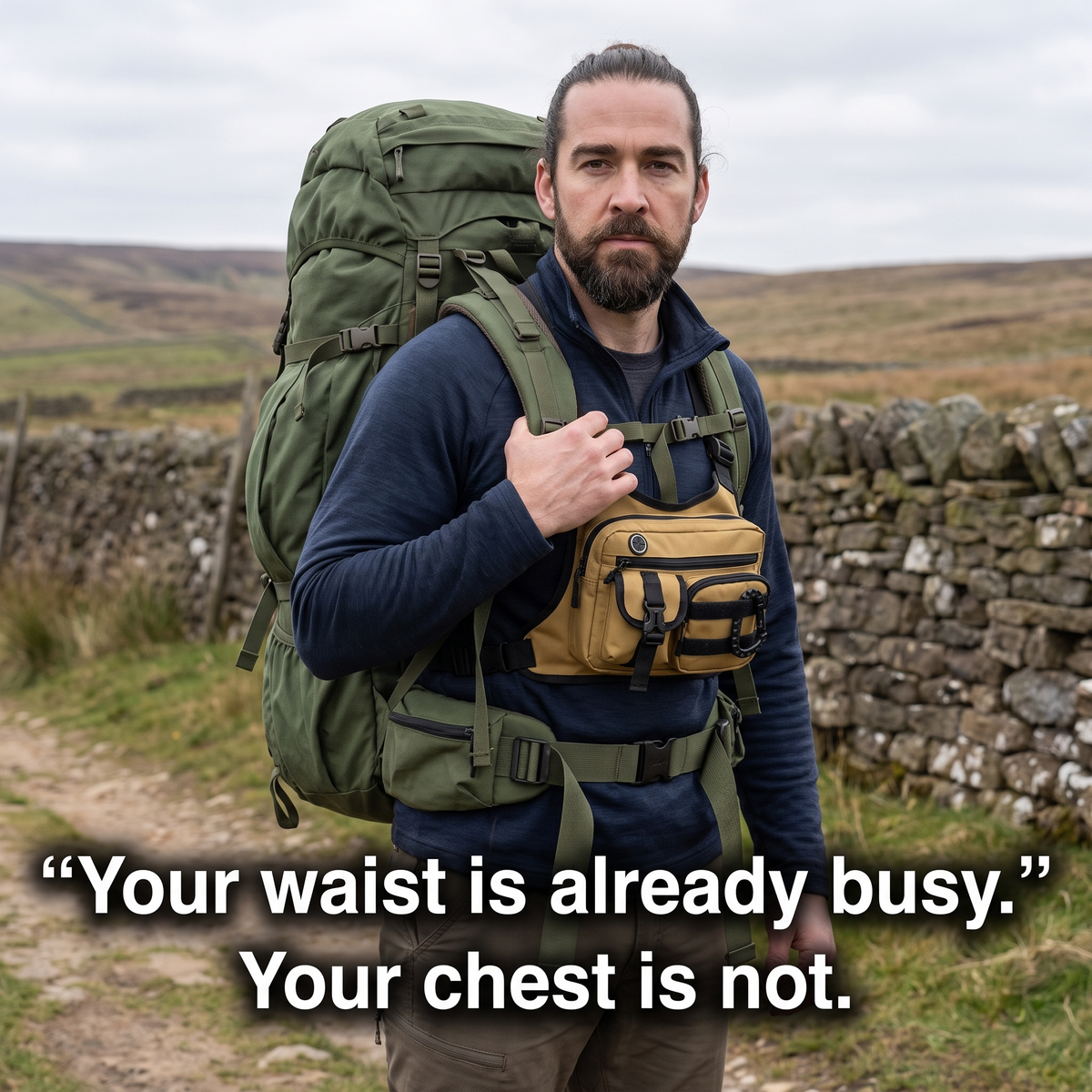 Herren Brusttasche – Multifunktions-Chest-Rig zum Wandern und Gassigehen