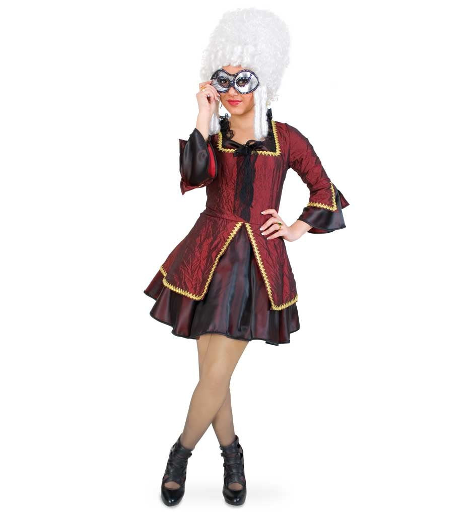 Fasching Kostüm Damen Madam Paris Barock Minikleid 2 Größen (40)