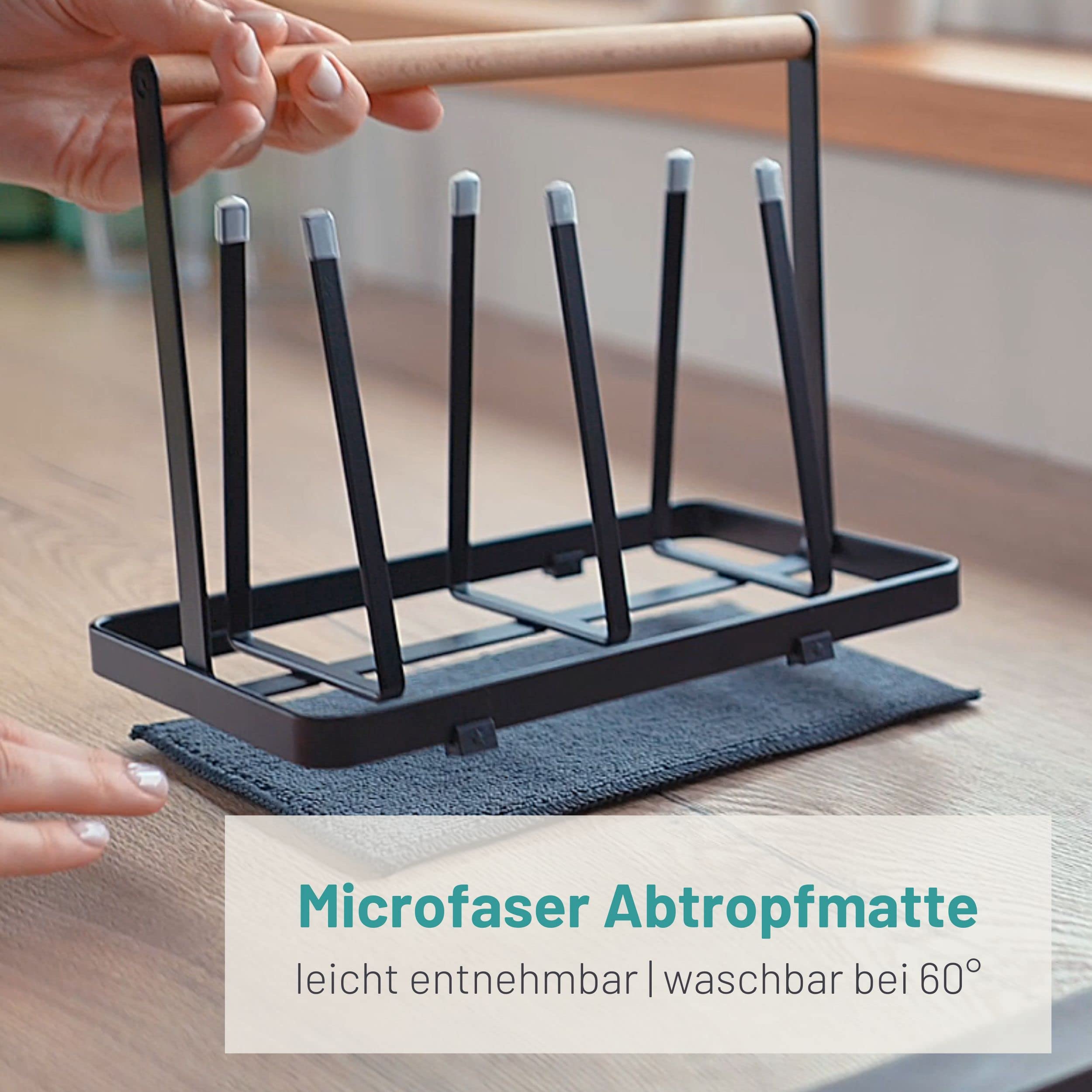 D&D Living® All-in-One Flaschenhalter für SodaStream - Abtropfgestell für Flaschen Aller Art: Duo/Crystal/Easy, Trink- und Babyflaschen - Universal-Trockenständer (Metall, Weiß)