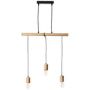 Brilliant Lampe Jenji Pendelleuchte 3flg holz hell/schwarz | 3x A60, E27, 40W, geeignet für Normallampen (nicht enthalten) | In der Höhe durch Umwickeln einstellbar