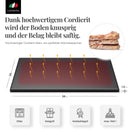 FVLFIL Pizzastein schwarz für Backofen & Gasgrill inklusive Pizzaschieber, Pizzamesser und Rezeptheft, Pizzastein aus Cordierit, für knusprige italienische Pizza, Pizzastone Set, rechteckig