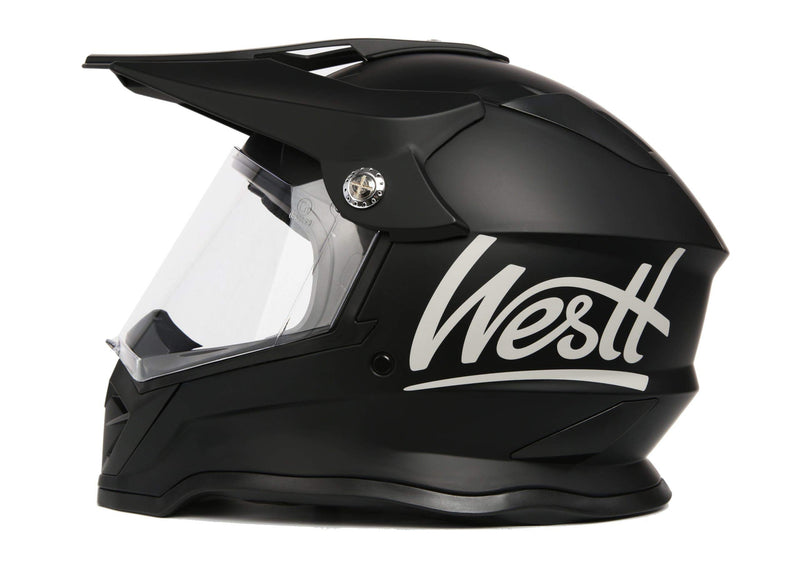 Westt Cross Motocross Helm - Integralhelm Motorradhelm Roller - Matt schwarz - ECE Zertifiziert