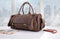 Leabags Leder Weekender Damen & Herren I Echtleder Premium Reisetasche I 35 l Sporttasche I Duffle Travel Gym Bag I Sporttasche I Trainingstasche I Tasche Flugzeug I klein I Nature Dunkelbraun