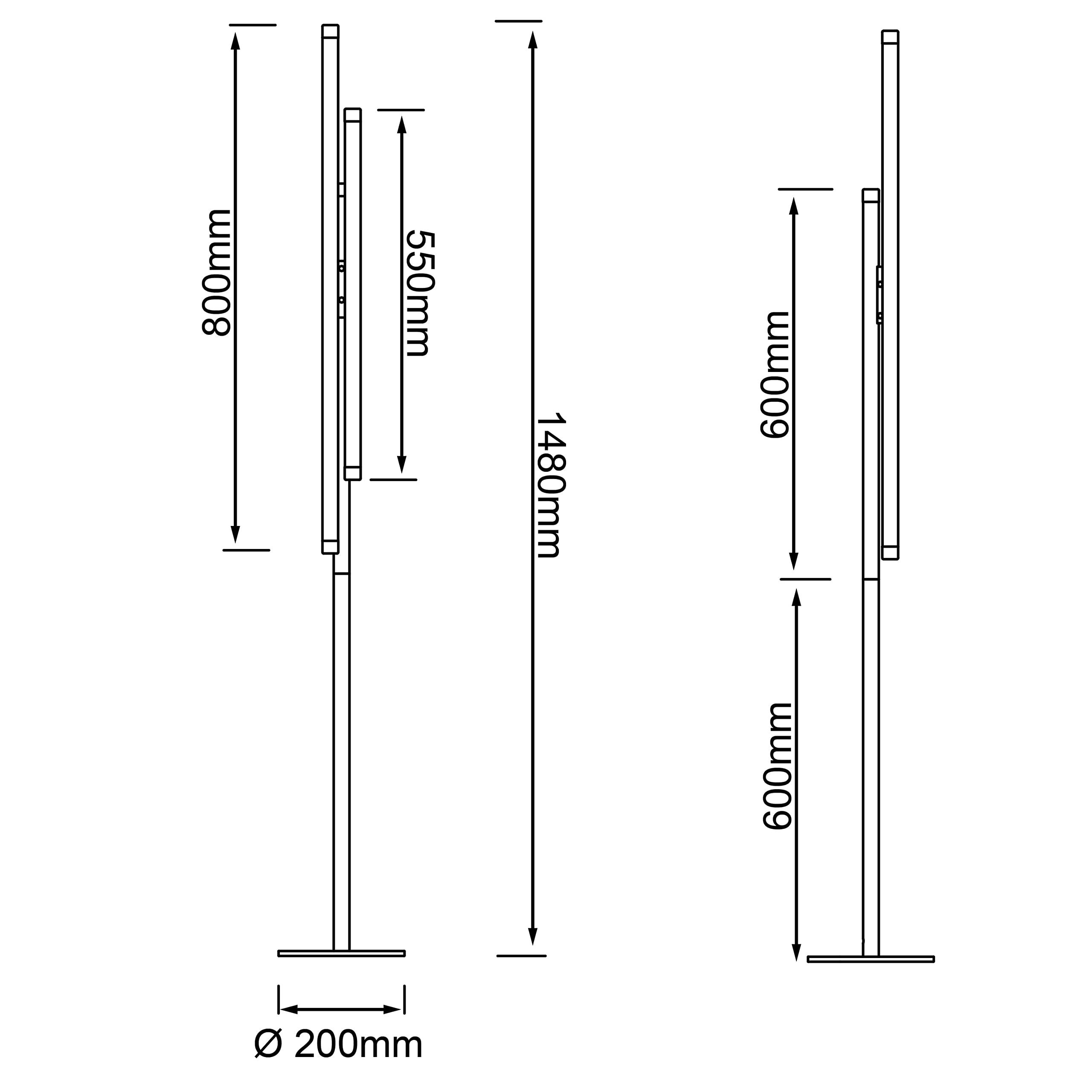 Brilliant Cembalo LED Standleuchte 1,48cm aluminium/schwarz/kaffee, Metall/Acryl, 3x LED integriert, 22 W , (Lichtstrom: 2100lm, Lichtfarbe: 3000K)