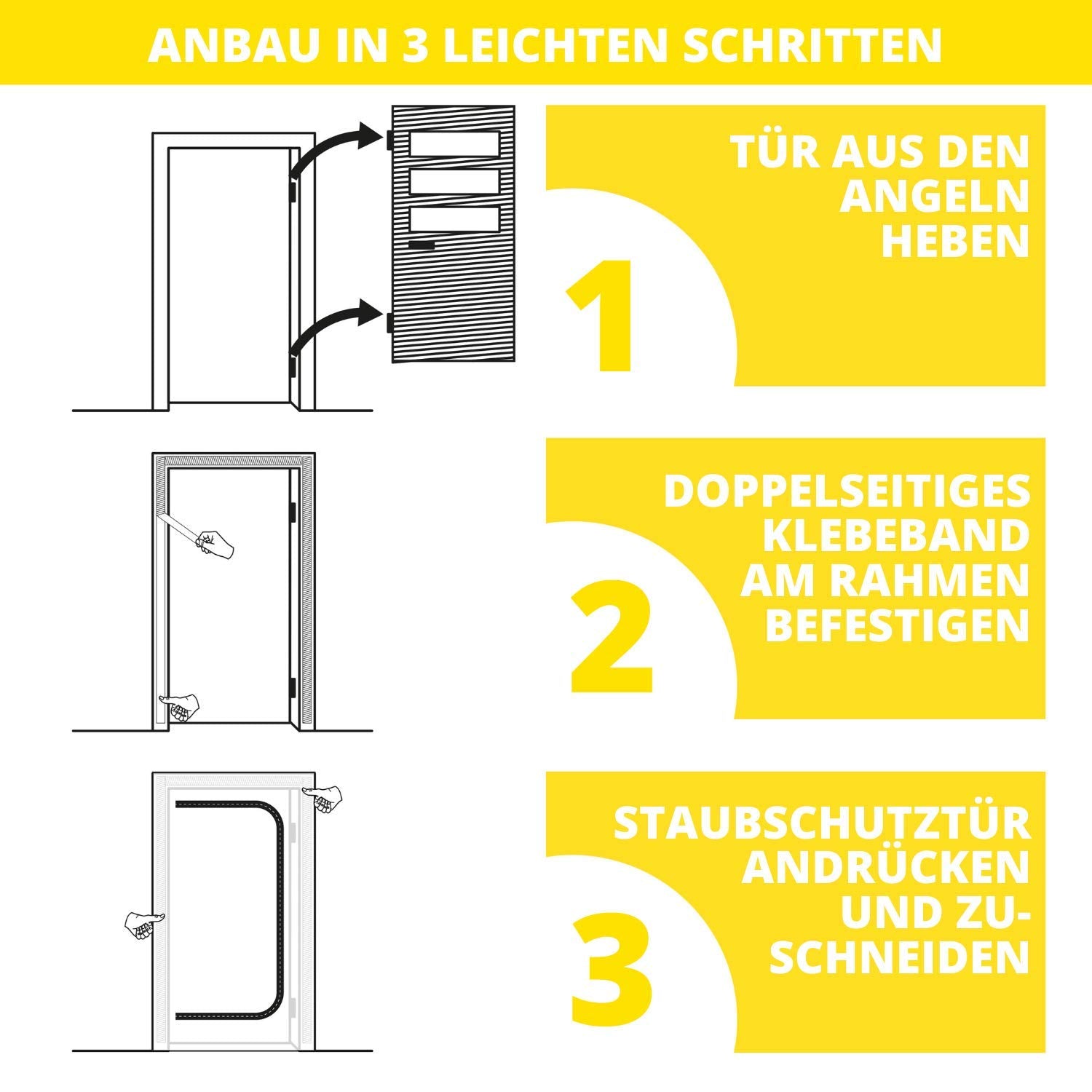 NEUBACH® 2x Staubschutztür mit Reißverschluss -120 x 220 cm I Da besonders dicht, der zuverlässigste Staubschutz I Unsere Staubtür mit Reißverschluss ist perfekt anpassbar