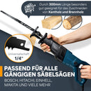 BAURIX® Säbelsägeblätter Holz I SHARK® [5 Stück] I 300 mm, 5 TPI I Sägeblatt Säbelsäge für schnelle und saubere Schnitte I Säbelsägeblatt für Grobholz, Nassholz, Brennholz, lebendes Holz