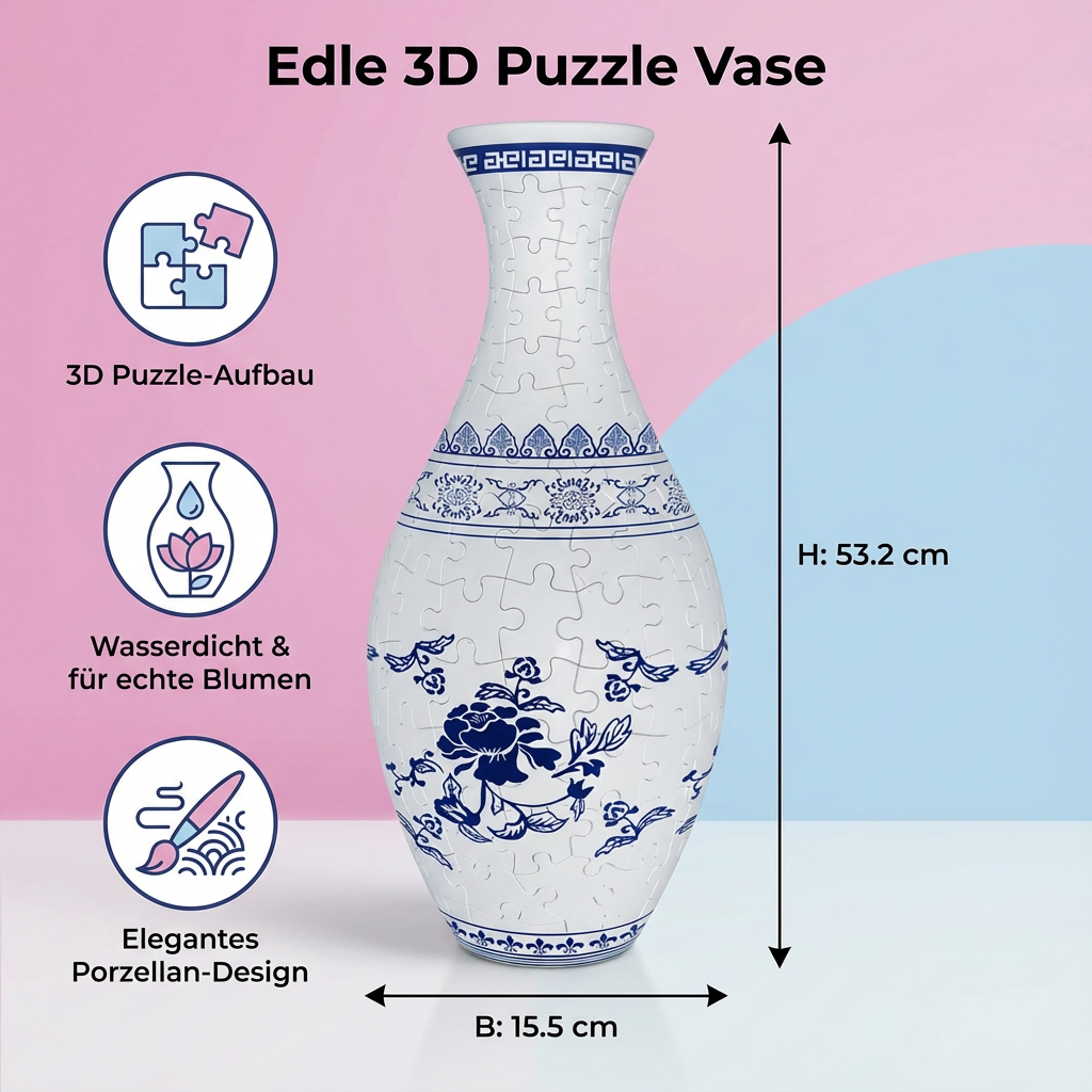 Rebolet | 3D Puzzle Vase Dekoration für echte Blumen