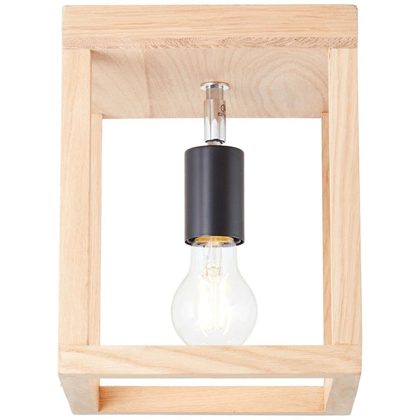 Brilliant Lampe, Nerea Deckenleuchte 1flg eiche geölt, Holz/Metall, 1x A60, E27, 15W,Normallampen (nicht enthalten)