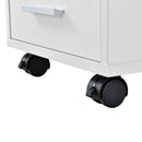 [en.casa] Rollcontainer mit 5 Schubladen Rollschrank Rollwagen 63x33x38cm Schubladencontainer Bürocontainer Weiß