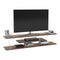 [en.casa] TV Board Säffle Fernsehtisch mit 2 Ablagen Lowboard 180 x 33 x 30 cm Sideboard Walnuss-Optik/Chromfarben