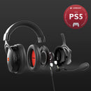 Lioncast LX55 Gaming Headset mit Mikro für Playstation 5 / PS5 / PS4 / Switch/PC, brachialer HiFi Stereo Sound mit 53mm-High-Performance-Treiber, geschlossene Over-Ear Kopfhörer, AUX/Klinke