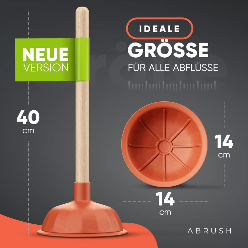 Pömpel Set für Waschbecken, Dusche & Küche | 140 + 110 mm Abflussreiniger (Made in Germany) | Universal-Saugglocke für jeden Abfluss | Ausgussreiniger Pümpel aus Gummi | Abflussreiniger Pumpe