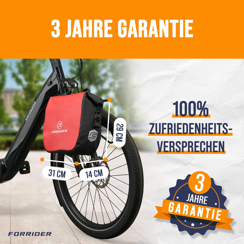 Forrider Fahrradtasche Vorne Wasserdicht [14 L] - Auch für Gepäckträger, Front Rack, Fahrrad Tasche [Neuheit 2024]