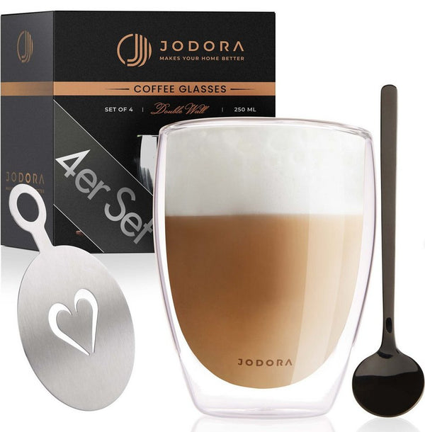 Jodora Design Latte Macchiato Gläser Doppelwandig 4 X 350ml