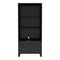 [en.casa] Bücherregal Hammarland Bücherschrank mit 2 Schubladen Schwarz Wohnzimmerschrank Metall Standregal mit Kabeldurchlass 180 x 80 x 40 cm