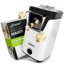 ﻿Liebfeld Popcornmaschine - Heißluft Popcorn Maker ohne Fett & Öl - Retro Küchen Gadget für Pop Mais mit Zucker, Salz - Cooler Snack Automat (Weiß)