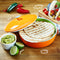 Uno Casa Keramik Tortilla Wärmer – Servieren Sie Tortillas zur Party oder Fiesta zu Hause - geeignet als Pfannkuchen und Chips Aufbewahung- sicher für den Einsatz in Mikrowelle und Ofen – 22cm