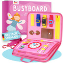 Famifidus Busy Board Deutsch - Unser Montessori Spielzeug für die Entwicklung deines Kindes I Das Activity Board als tolles Geschenk & super Reisespielzeug