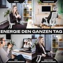 VALKENSTOL M3 Pro Ergonomischer Bürostuhl 150 kg Grau – [Höhenverstellbare Lordosenstütze] Schreibtischstuhl Bürostühle Bürostuhl Ergonomisch PC Stuhl Drehstuhl Office Chair Ergonomic Weiss