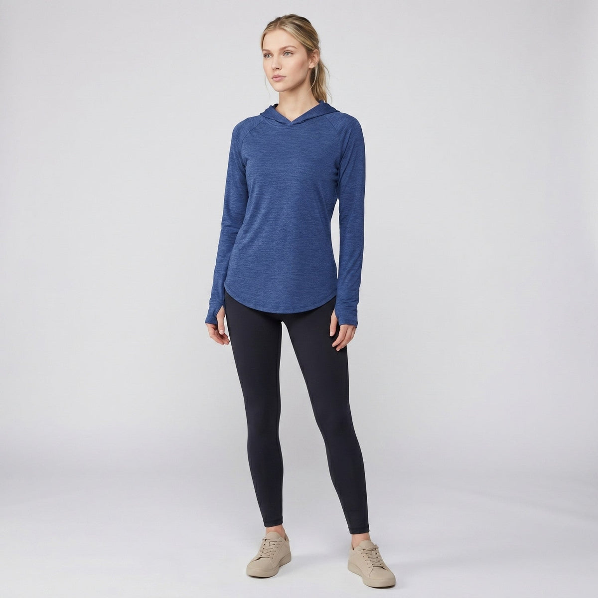 Damen Sonnenhoodie mittelschwer – UPF 50+ UV-Schutzoberteil mit Kapuze