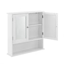 [en.casa] Badezimmerschrank Weiß - 58 x 56 x 13cm - Badschrank Schrank mit Spiegel