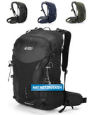 Terra Peak - Wanderrucksack Airant 30 Rucksack für Damen & Herren schwarz - Trekking-rucksack zum Wandern und Camping mit belüftetem Netzrücken und Trinksystem-Vorbereitung - unisex Backpack leicht