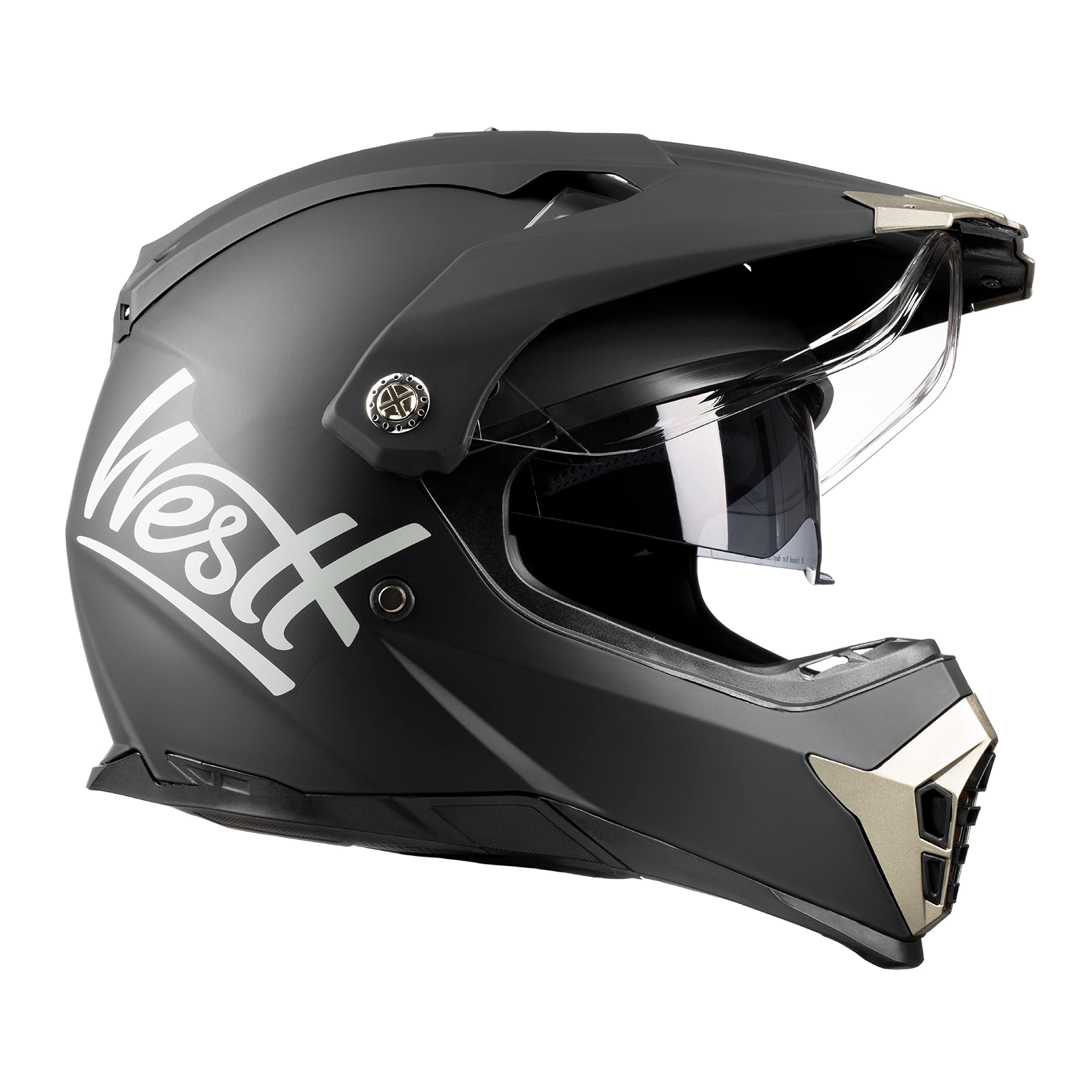 WESTT Cross X Motorrad-Helm I Motocross-Helm I Motorradhelm schwarz-matt I Motocross-Helm mit Visier I Cross-Helm-Herren I Fullface-Helm I MTB-Helm I Quad-Helm I ECE Zertifiziert I Größe L