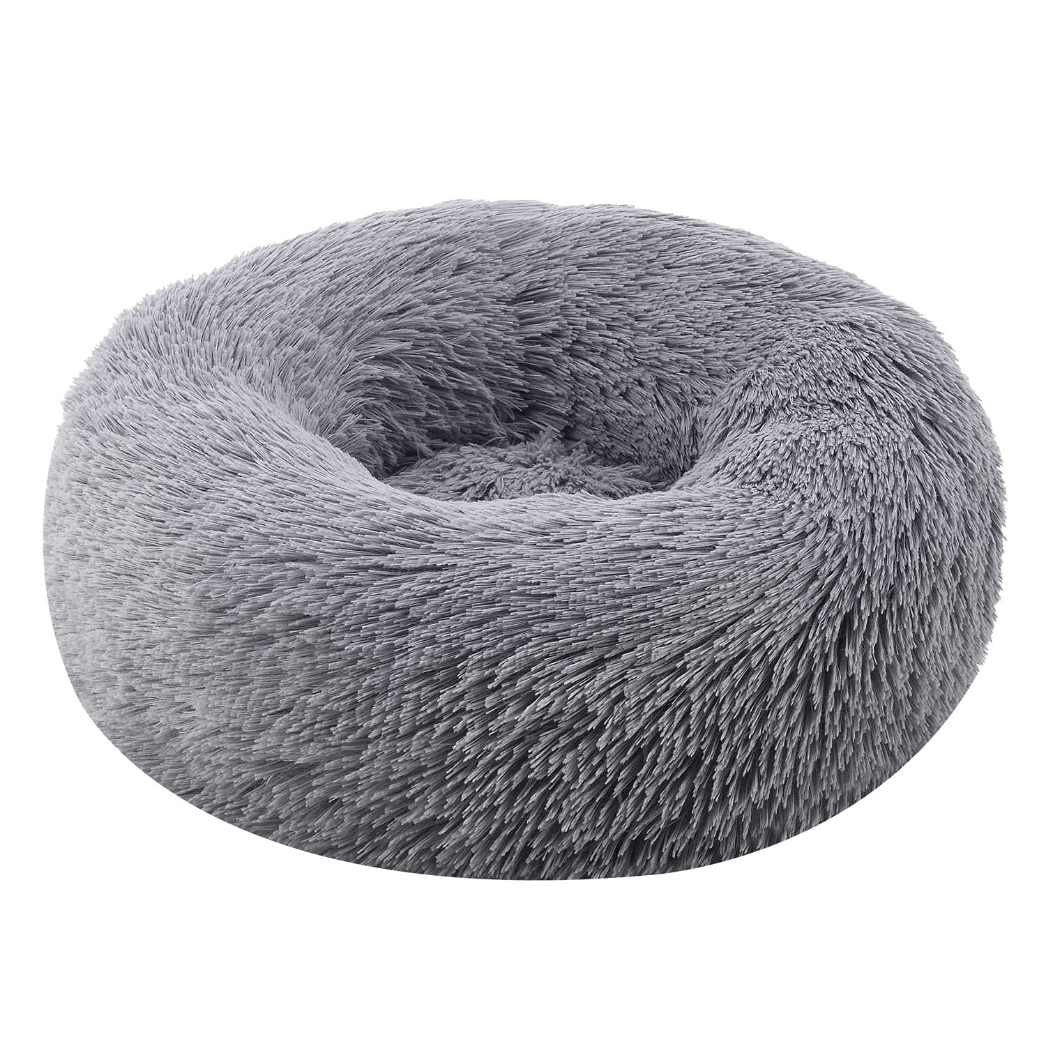 Juskys Haustierbett Monty XS 40 cm rund Donut flauschig, rutschfest & waschbar - Hunde & Katzen Hellgrau Hundebett Katzenbett Hundesofa Hundecouch