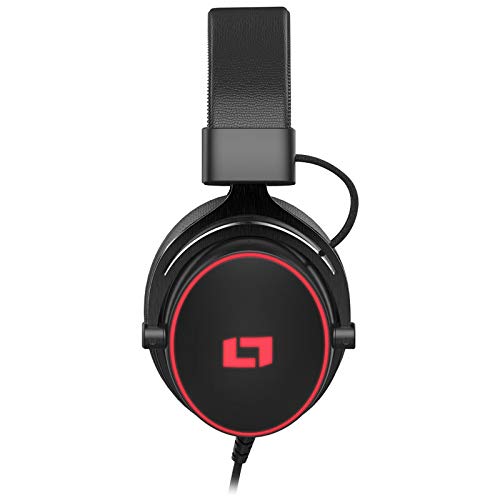 Lioncast LX55 USB Gaming Headset mit RGB Beleuchtung für PC, Playstation/PS4, Xbox One, Mac, Laptop, Smartphone (Stereo und 7.1 Virtual Surround Sound, geschlossene Over-Ear Kopfhörer)